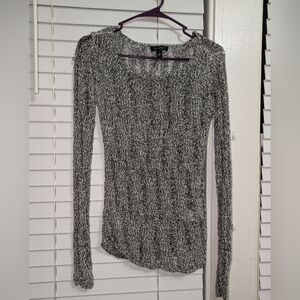 Jessica Simpson Women's Gray & White Open Knit Long Sleeve Sweater GUC Size S